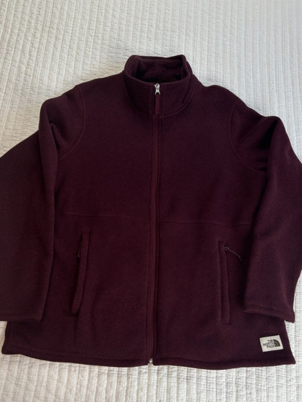 The North Face Warm Cozy Fleece Full Zip Jacket Women's Size XL Maroon